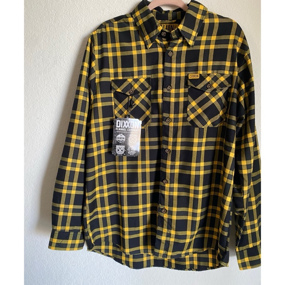 Dixxon Flannel Co Wu-Tang Clan Inspired Yellow Black Plaid Flannel Shirt L - Picture 2 of 13